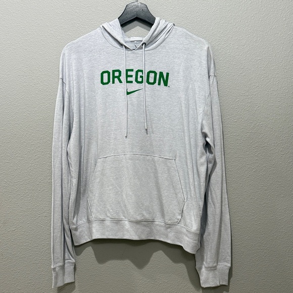 Nike Tops - Nike Oregon Ducks Light Grey Lightweight Pullover Hooded Sweatshirt Size L